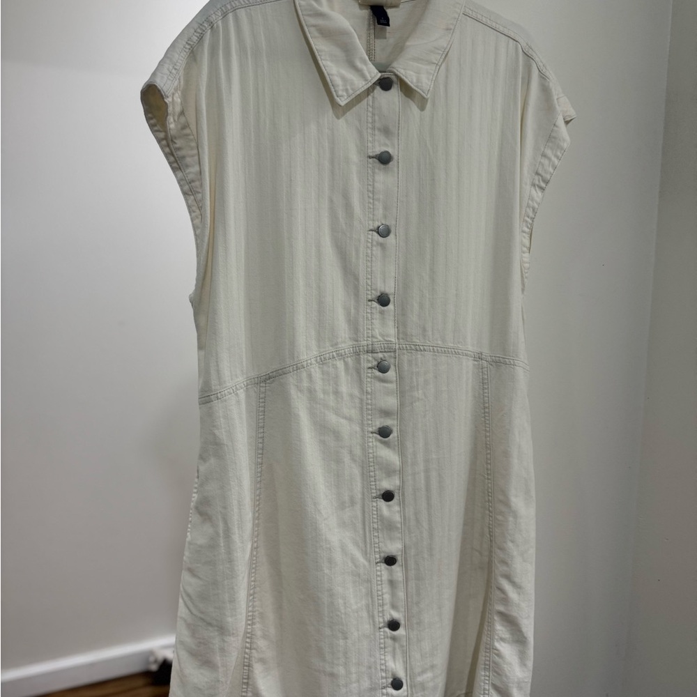 Universal Thread Cream Sleeveless Button-Front Dress